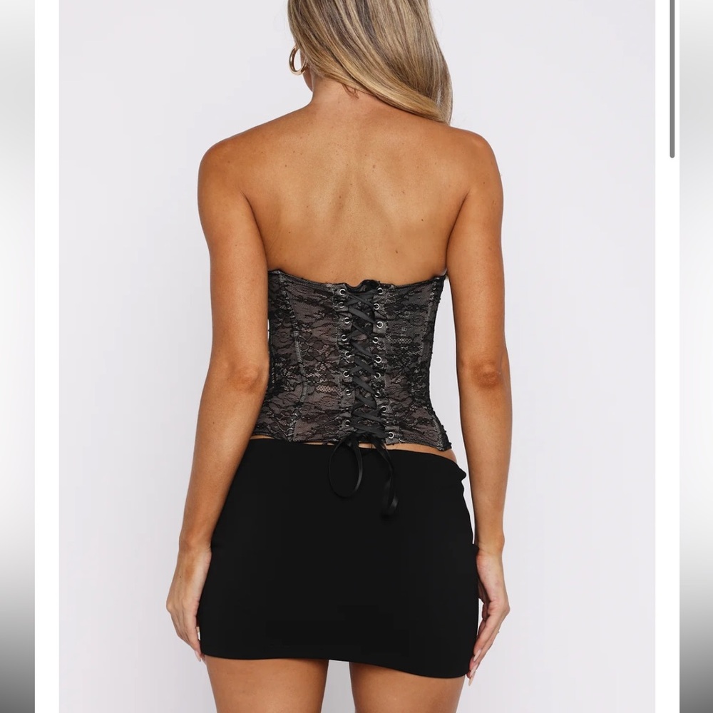 SOLD NEW - White Fox Black Lace Bustier Size Small - Picture 4 of 8